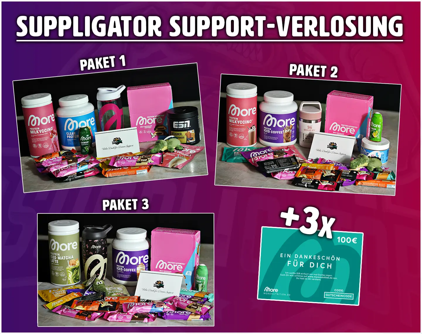 Suppligator Verlosung KW31 – More Kalorienspar-Aktion 26.07. – 02.08.